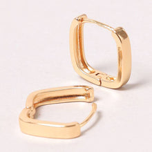 Load image into Gallery viewer, Square Dipped Gold Hoops
