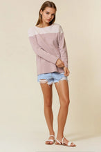 Load image into Gallery viewer, Mauve Stripe Button Back Top
