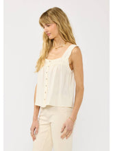 Load image into Gallery viewer, Lovestitch Cream Button Linen Tank
