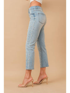 Pearl + Rhinestone Denim