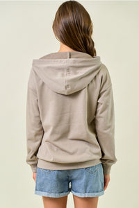 Khaki Zip Hoodie