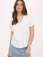 Load image into Gallery viewer, White Round Hem Tee
