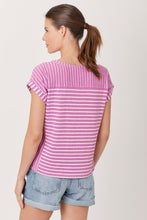 Load image into Gallery viewer, Mystree Berry Multi Stripe Tee
