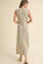 Load image into Gallery viewer, Beige + Grey Striped Tank Dress
