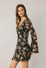 Load image into Gallery viewer, Black Floral Mesh Dress
