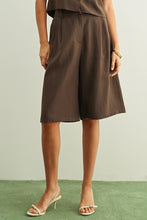 Load image into Gallery viewer, Miou Muse Brown Knee Length Trouser Shorts
