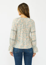 Load image into Gallery viewer, Dusty Sage Lace Trim Top
