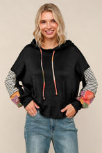 Load image into Gallery viewer, Black Patchwork Hoodie - Plus

