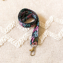 Load image into Gallery viewer, Black Floral Lanyard Necklace
