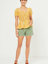 Load image into Gallery viewer, Yellow Smocked Floral Top

