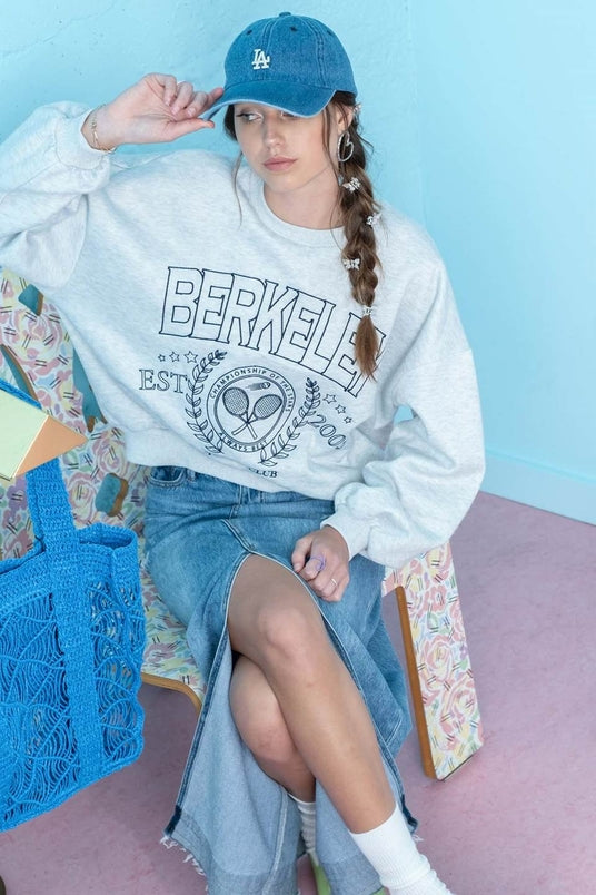 Berkeley Embroidered Tennis Sweatshirt