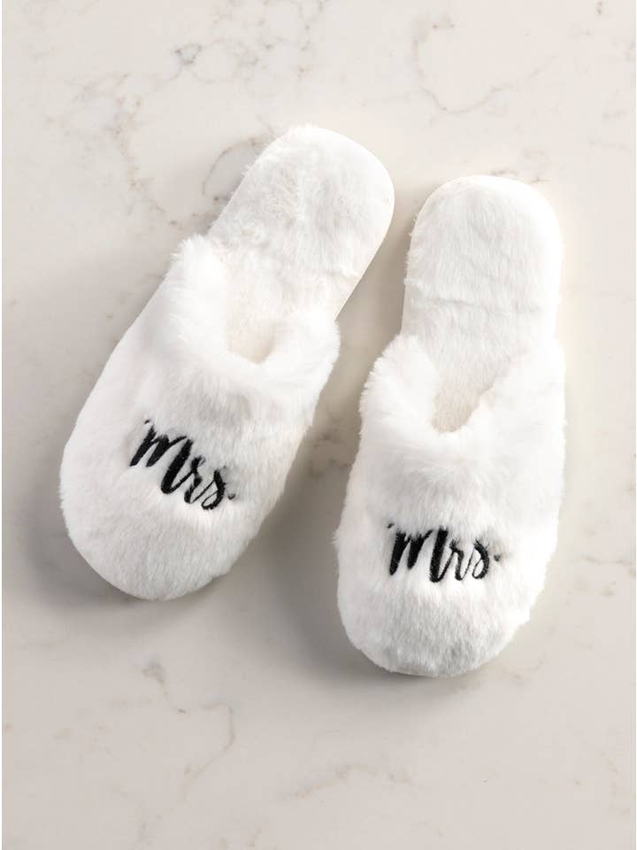 Mrs White Fur Slippers