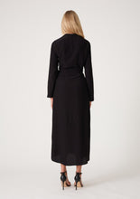 Load image into Gallery viewer, Black Wrap Midi Dress
