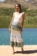 Load image into Gallery viewer, Green Mixed Print Skirt
