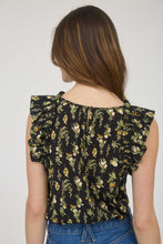 Load image into Gallery viewer, Black + Yellow Floral Tank
