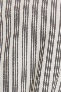 B+W Stripe Tie Front Top