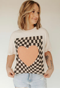 Checkered Heart Tee