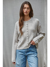 Load image into Gallery viewer, Grey Button Up Sweater
