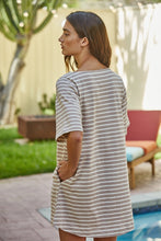 Load image into Gallery viewer, Taupe Stripe Mini Dress
