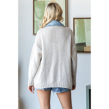 Load image into Gallery viewer, Cream + Denim Mixed Cardigan
