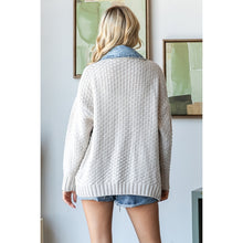 Load image into Gallery viewer, Ivory + Denim Cardigan
