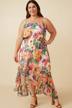 Load image into Gallery viewer, Vivid Floral Asymmetric Dress - Plus
