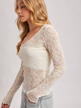 Load image into Gallery viewer, Bluivy Cream Mesh Top
