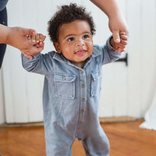 Load image into Gallery viewer, Blue Washed Romper - Baby
