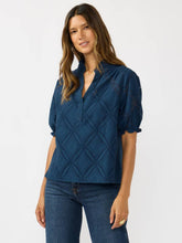 Load image into Gallery viewer, Lovestitch Navy Eyelet Top
