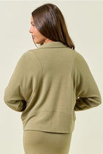 Load image into Gallery viewer, Olive Textured Zip Top
