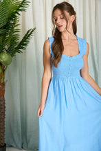 Load image into Gallery viewer, Blue Sweetheart Smocked Dress
