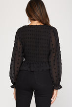 Load image into Gallery viewer, Black Swiss Dot Top
