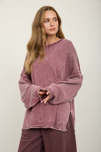 Load image into Gallery viewer, Burgundy Washed Cotton Sweater
