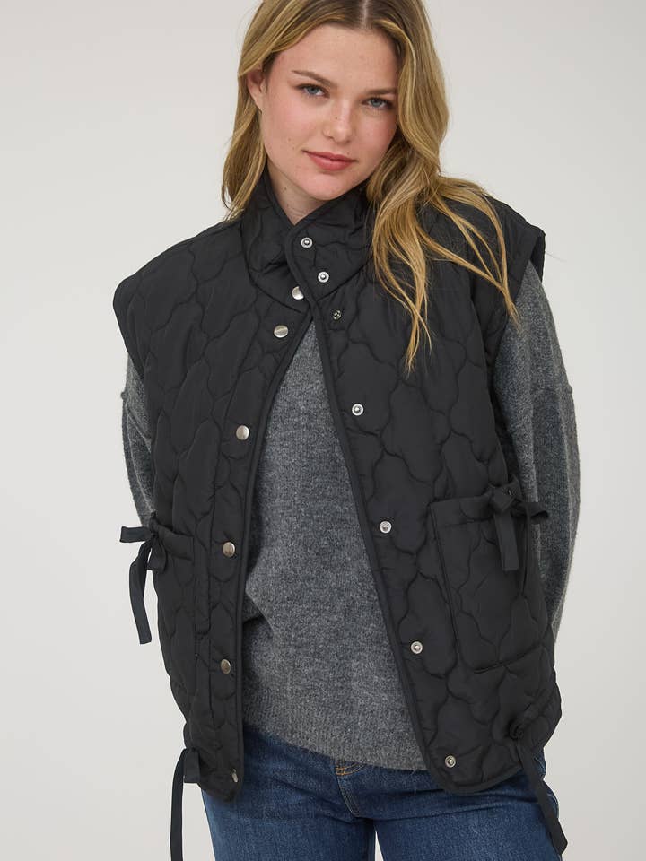 Black Quilted Vest
