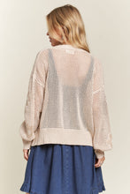 Load image into Gallery viewer, Beige Floral Open Knit Cardigan
