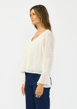 Load image into Gallery viewer, Vanilla Sheer Sleeve Lace Top
