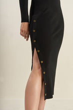 Load image into Gallery viewer, Black Snap Sweater Dress
