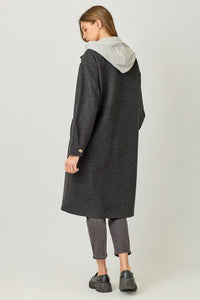 Charcoal Hoodie Long Jacket