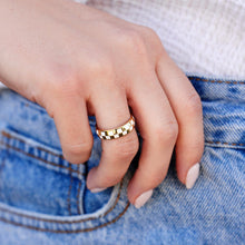 Load image into Gallery viewer, Checkered Gold Ring Pura Vida
