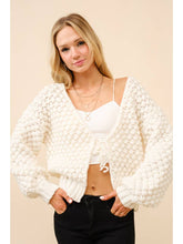 Load image into Gallery viewer, Ivory Bubble Cardigan
