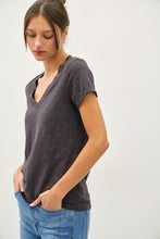 Load image into Gallery viewer, Charcoal V-Neck Tee
