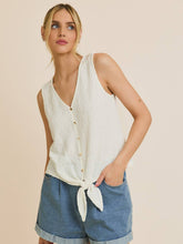 Load image into Gallery viewer, Cream Textured Tie Tank
