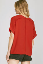 Load image into Gallery viewer, Red V-Neck Top
