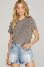 Load image into Gallery viewer, Mocha Grey Textured Top
