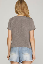 Load image into Gallery viewer, Mocha Grey Textured Top
