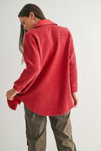 Load image into Gallery viewer, Washed Garnet Waffle Shacket
