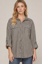 Load image into Gallery viewer, B+W Gingham Button Up Top
