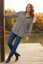 Load image into Gallery viewer, B+W Gingham Button Up Top
