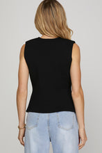 Load image into Gallery viewer, Black Gold Button Vest

