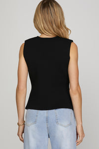 Black Gold Button Vest